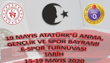 19 Mayıs Atatürk’ü Anma, Gençlik ve Spor Bayramı E-Spor Turnuvası