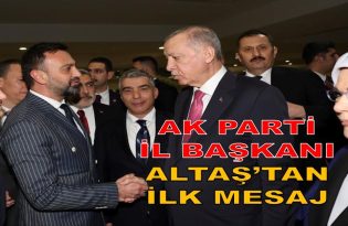 Altaş, Cumhurbaşkanı Recep Tayyip Erdoğan’a teşekkür etti.