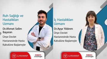 Ünye Devlet Hastanesine İki Yeni Doktor Atandı